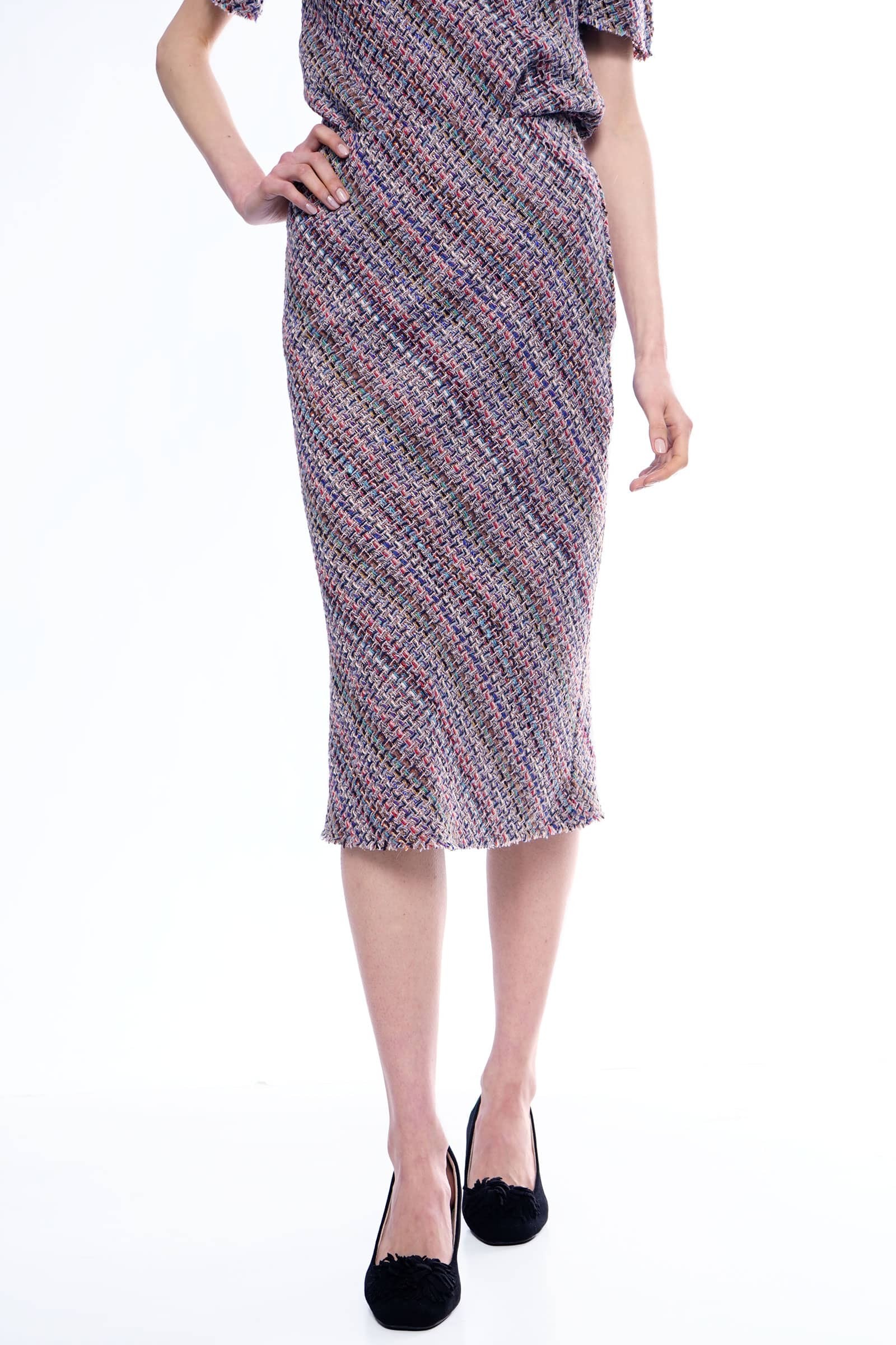 Two-tone straight skirt