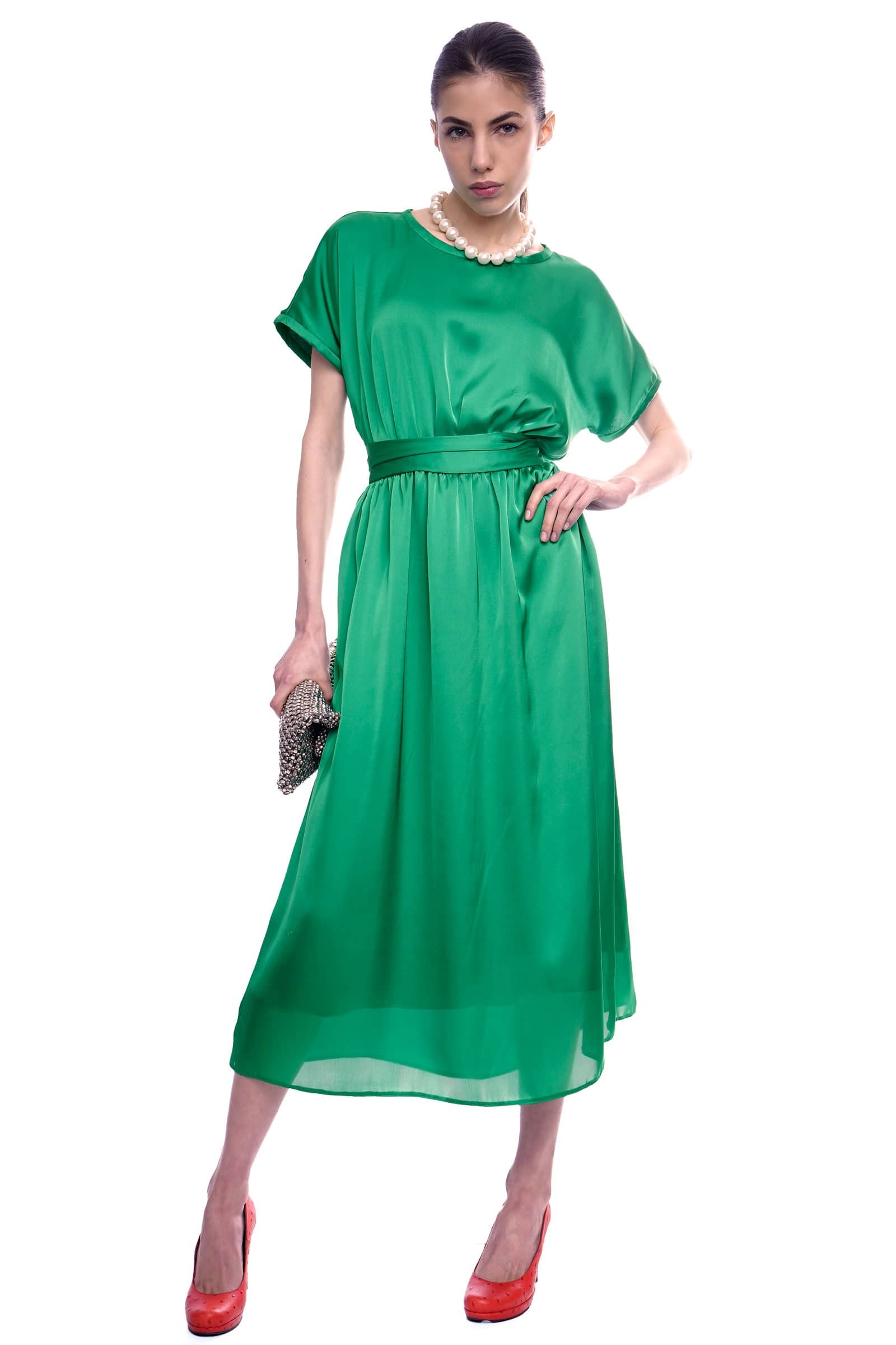 Green straight dress