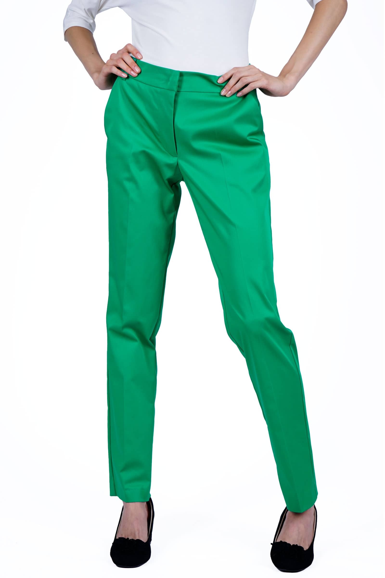 Green feather pants